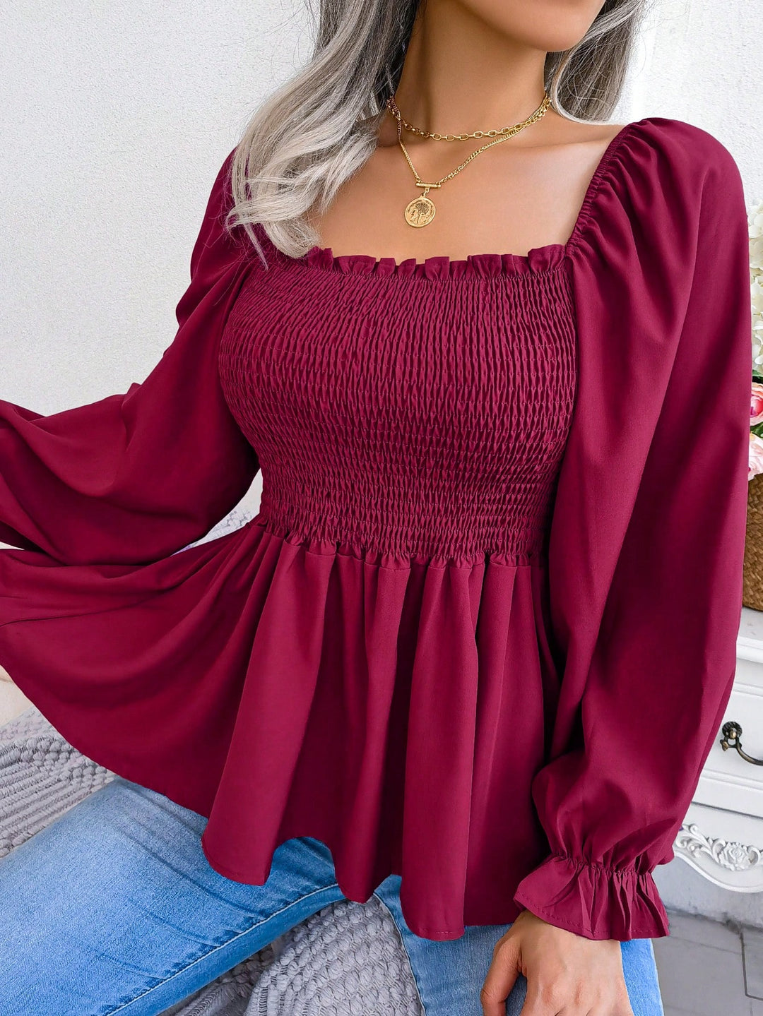 Bluza SHEIN, vișiniu