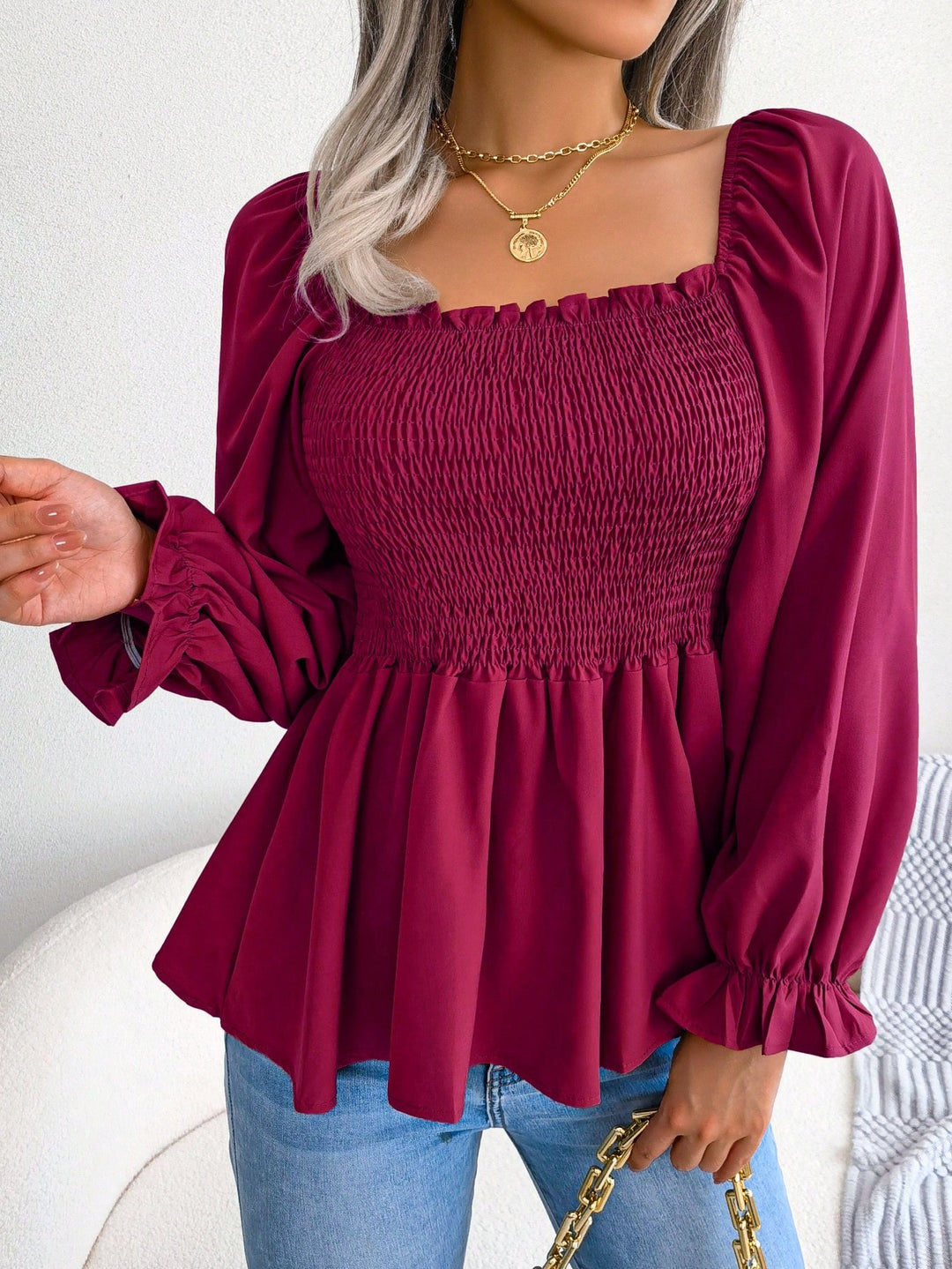 Bluza SHEIN, vișiniu