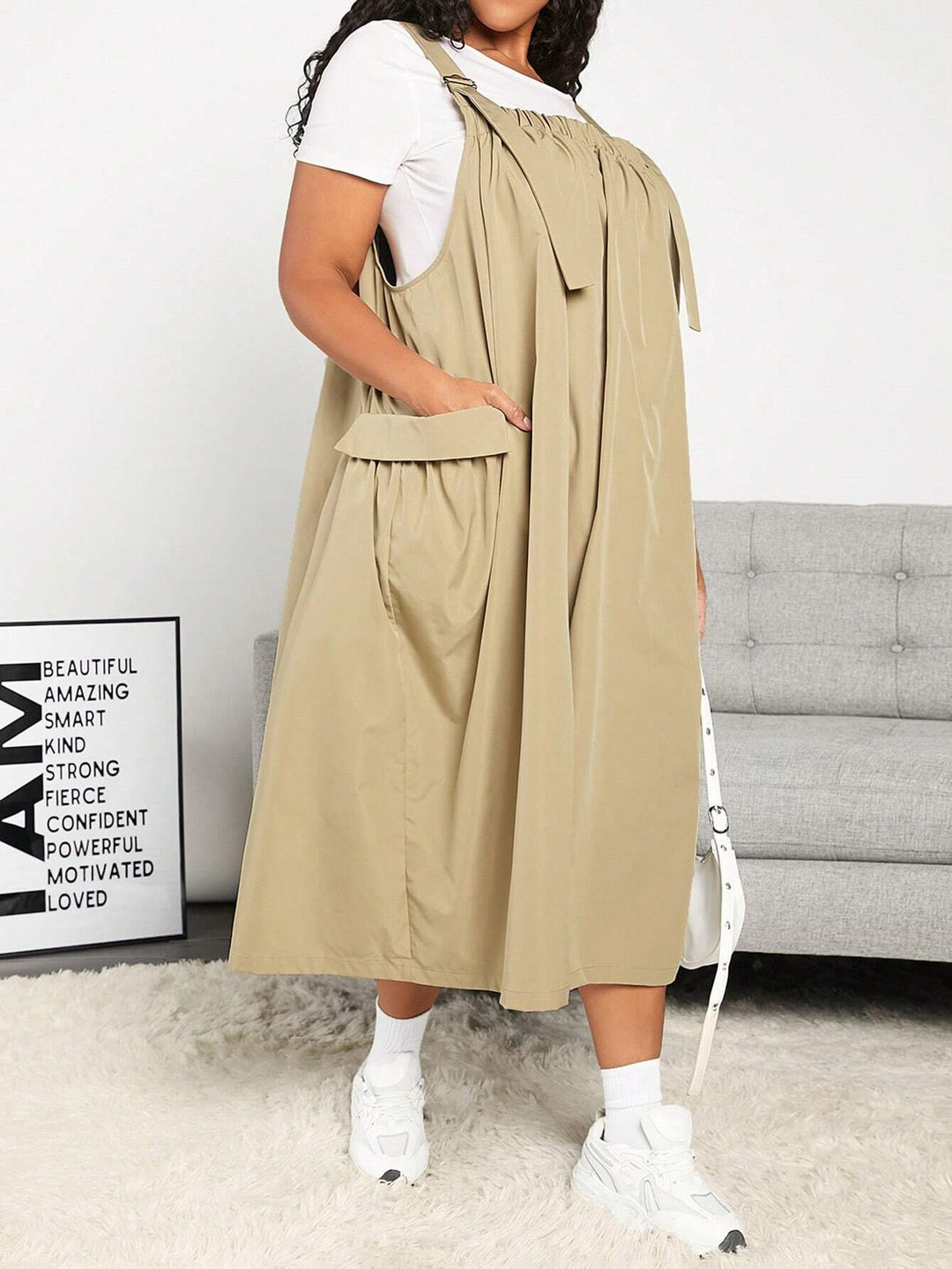 Rochie maxi SHEIN, bej