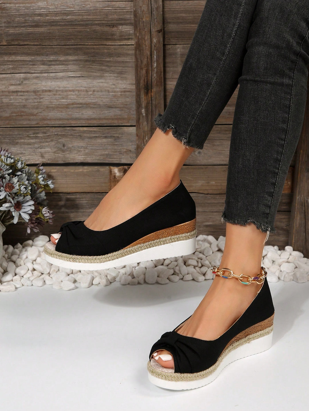 Espadrile SHEIN, negru