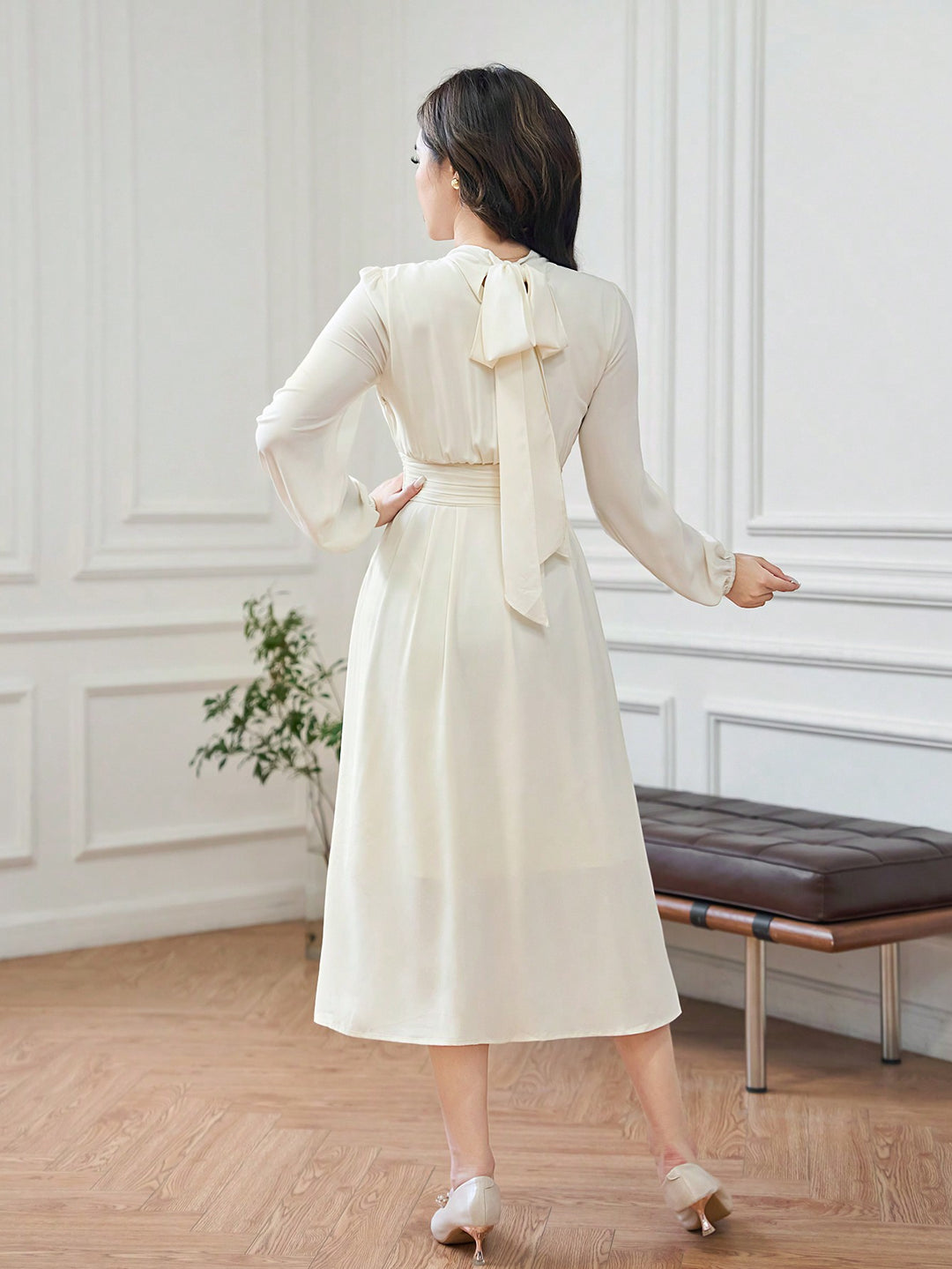 Rochie midi SHEIN, bej