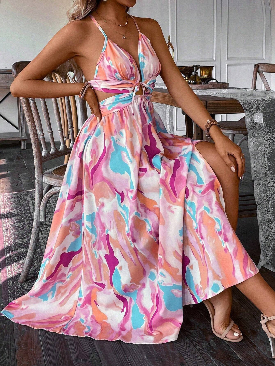Rochie maxi Shein, mix culori