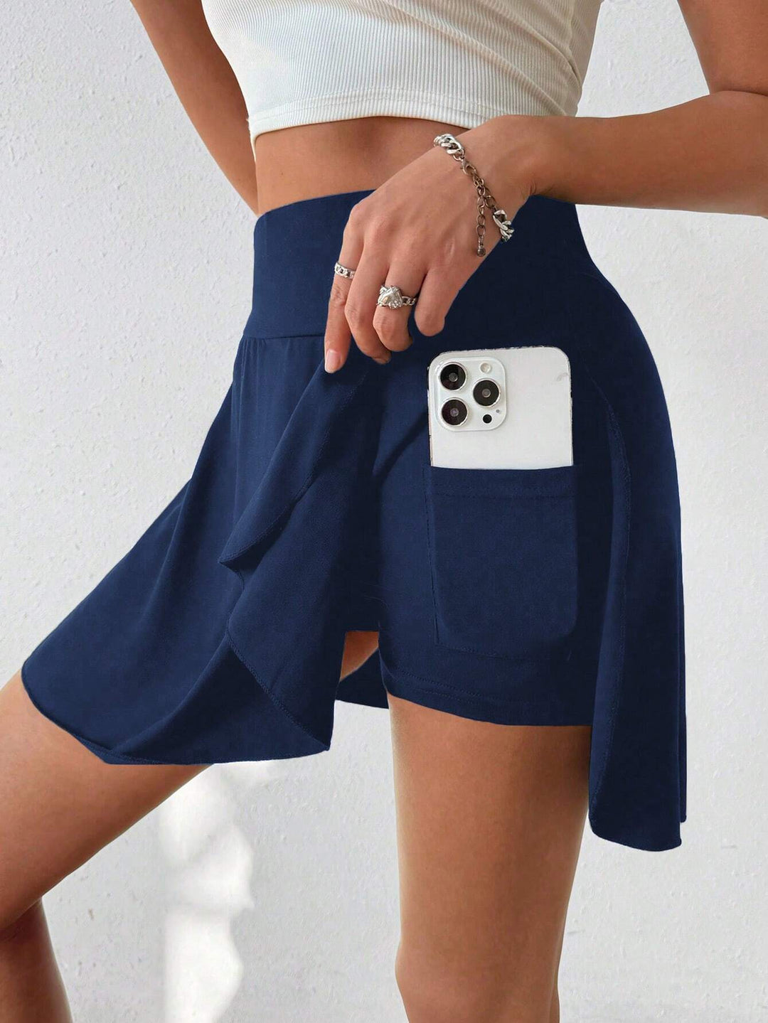 Fustă pantalon SHEIN, albastru