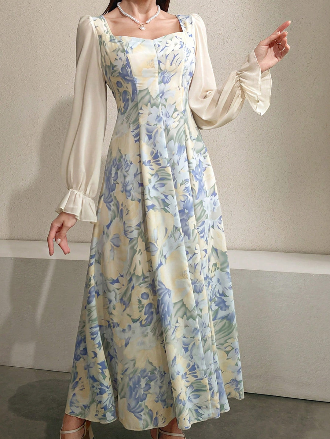 SHEIN maxi ruha, kék