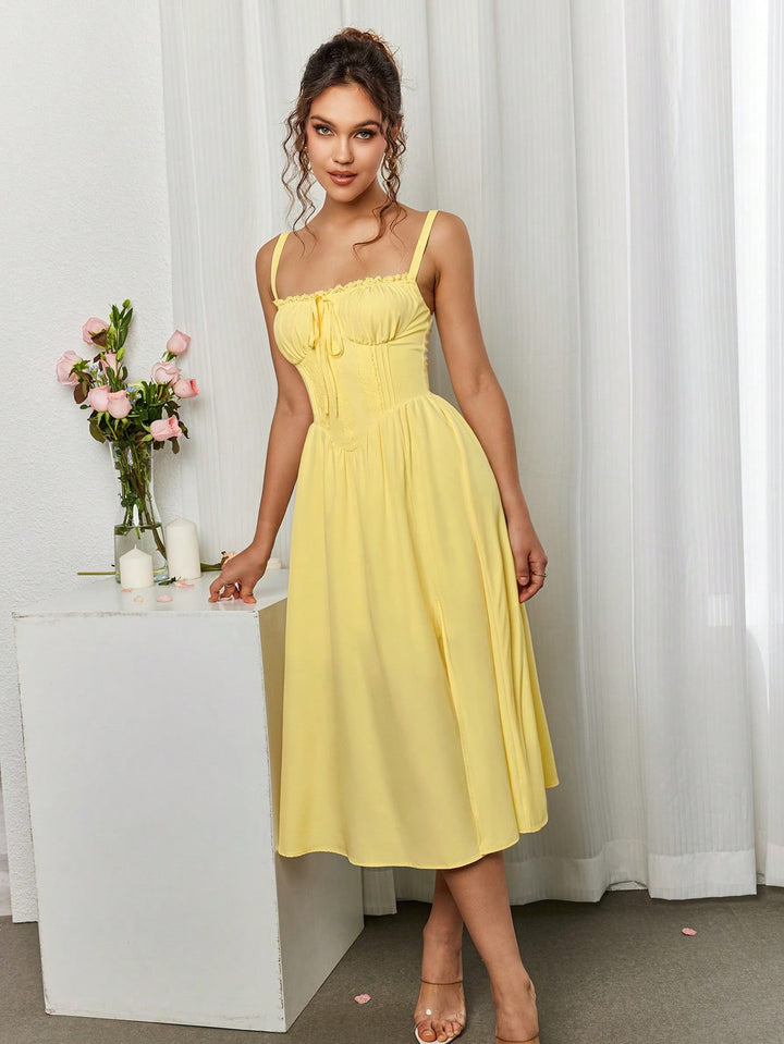 SHEIN maxi ruha, sárga