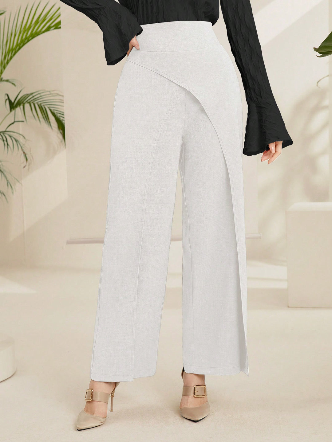 Pantaloni SHEIN, alb