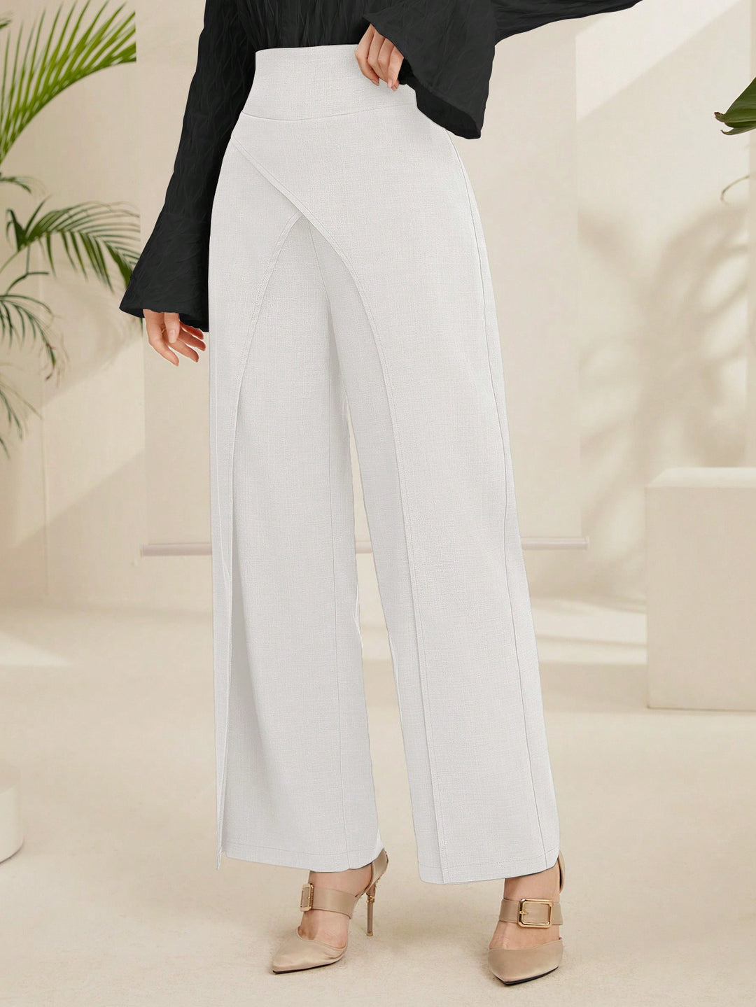 Pantaloni SHEIN, alb