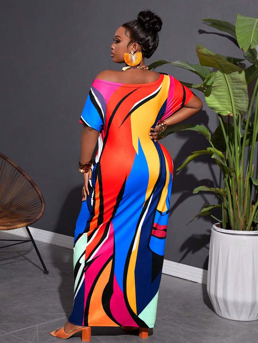 Rochie maxi SHEIN, mix culori