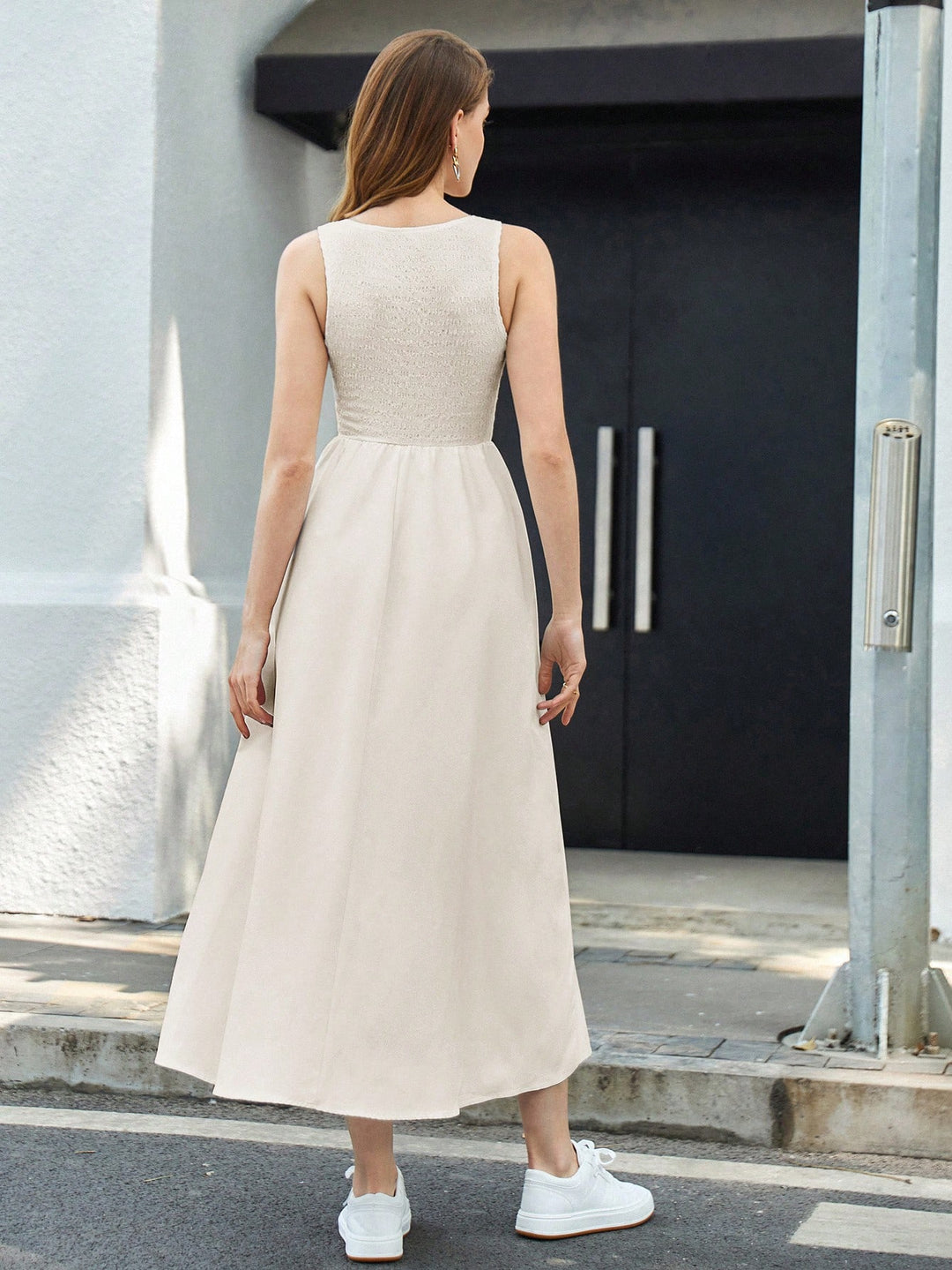 SHEIN maxi ruha, krémszínű