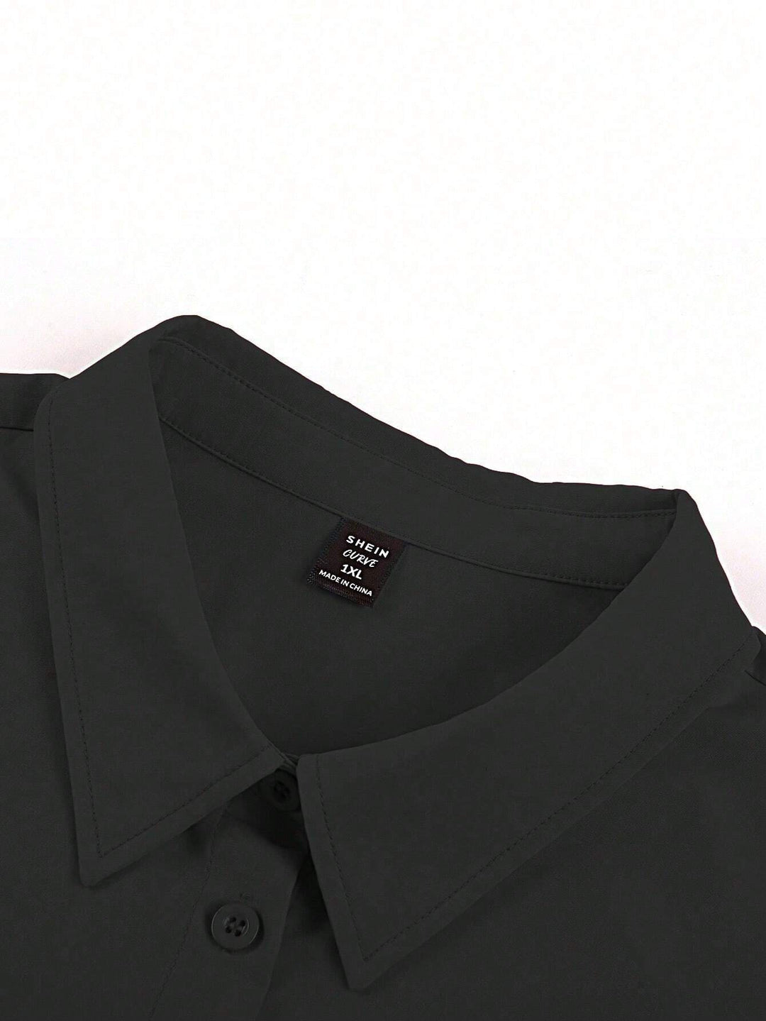 Shein Curve+ midi ruha, fekete