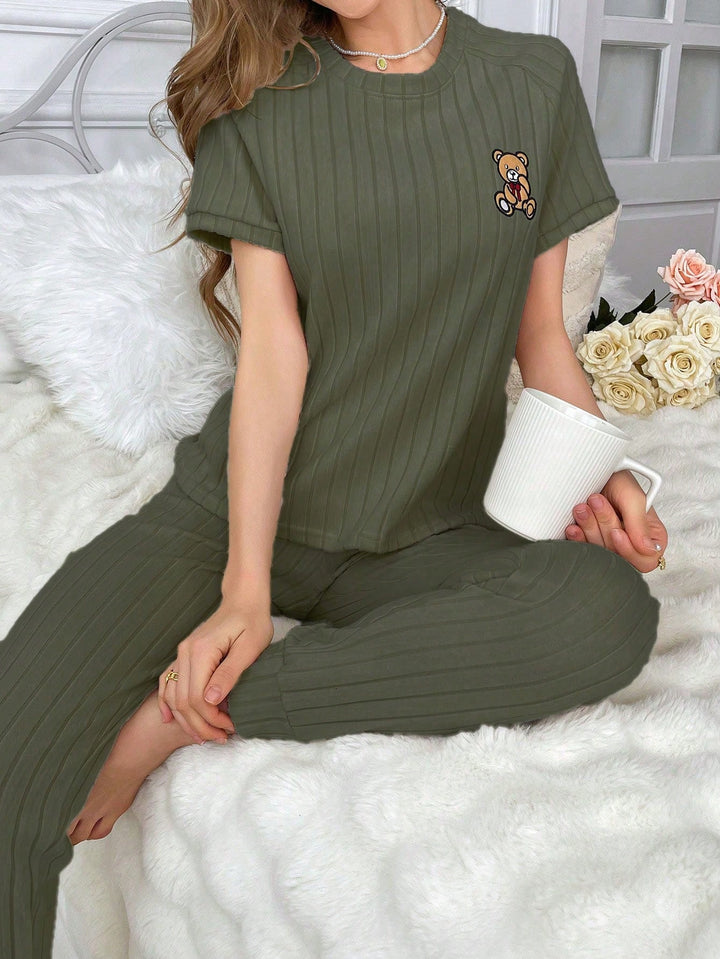 Set pijamale SHEIN, kaki