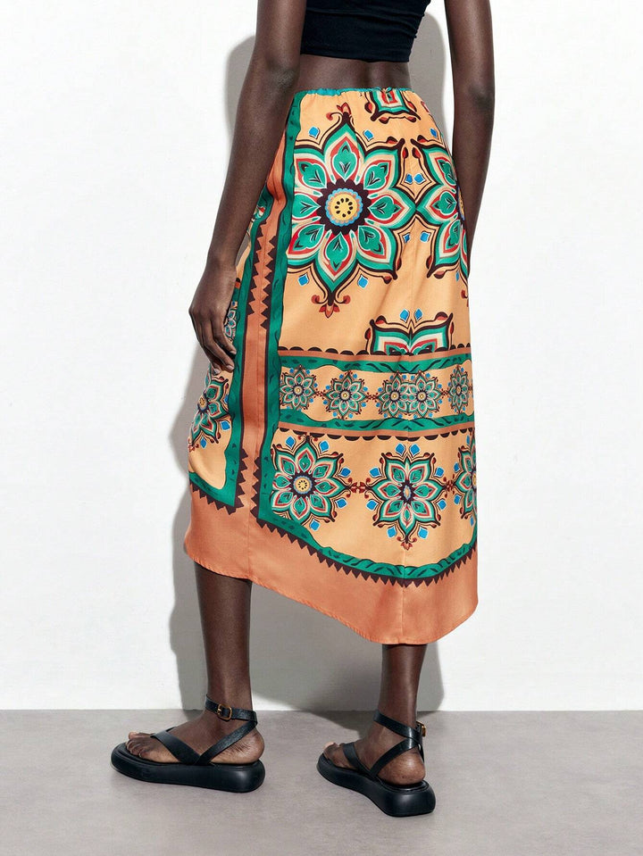Shein midi skirt, multi-color