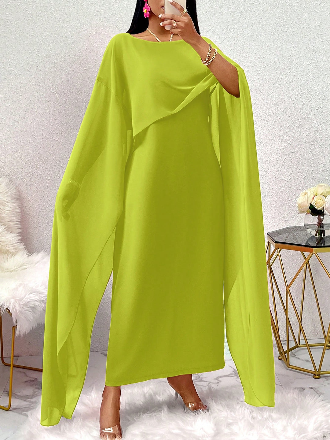 SHEIN maxi ruha, zöld