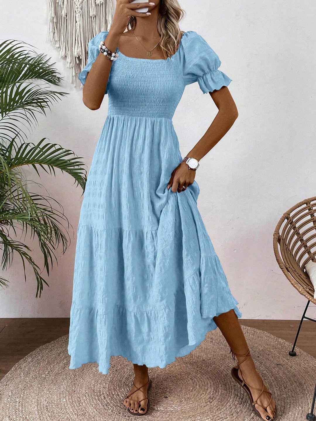 SHEIN maxi ruha, kék