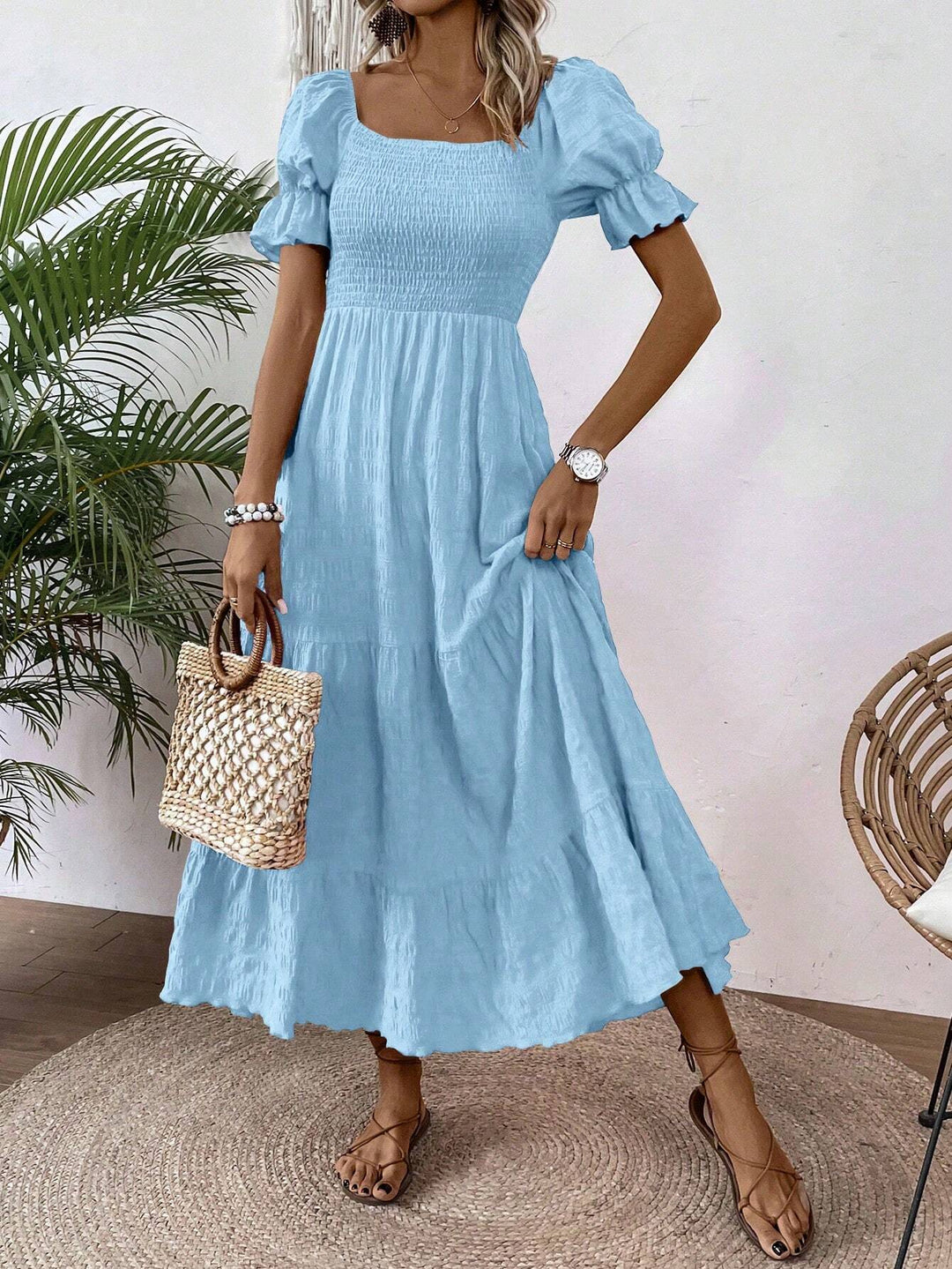 SHEIN maxi ruha, kék
