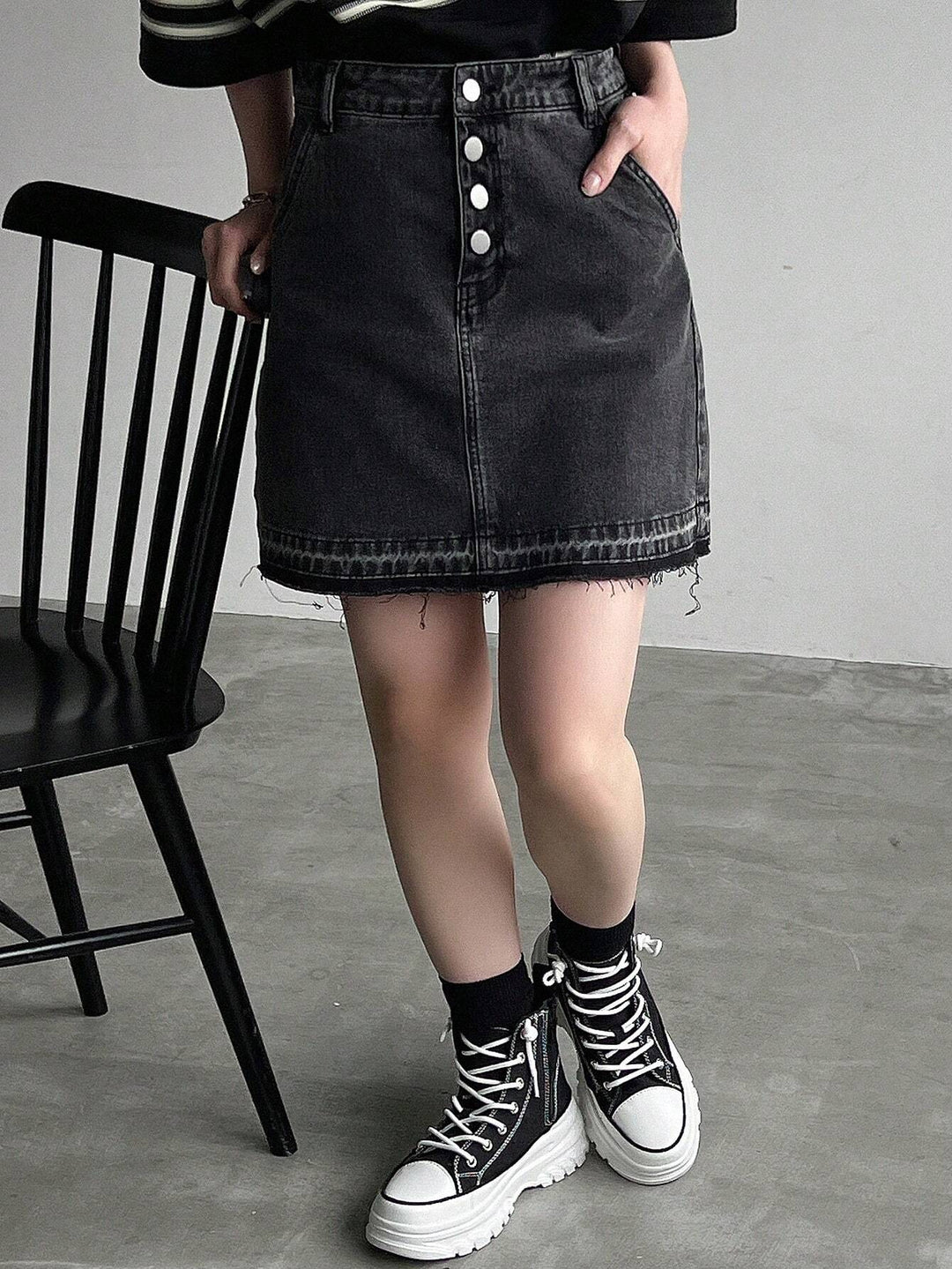 SHEIN miniszoknya, fekete