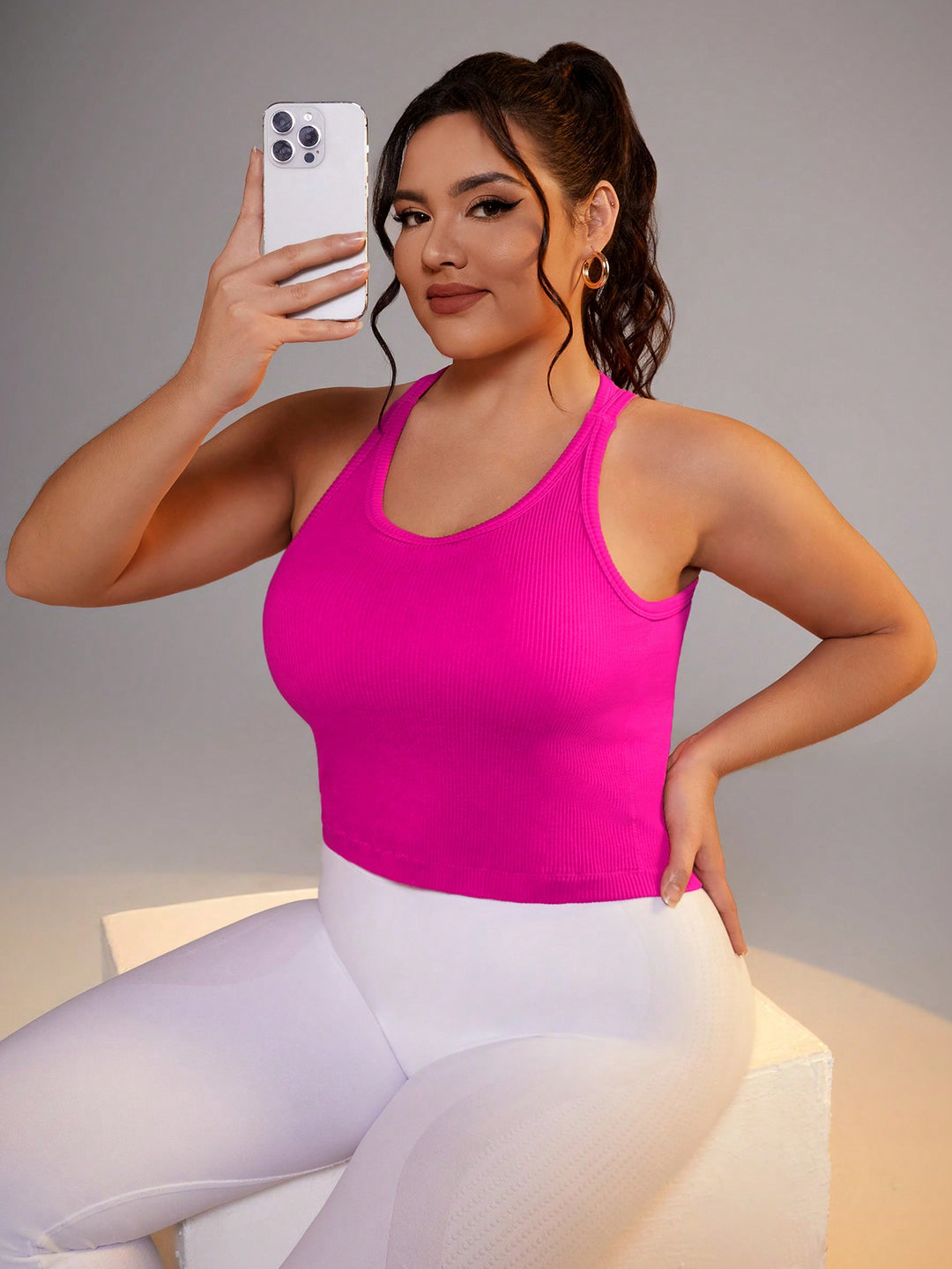 SHEIN sportmelltartó, rózsaszín