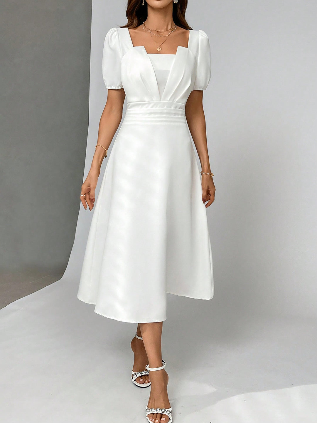 Rochie midi SHEIN, alb