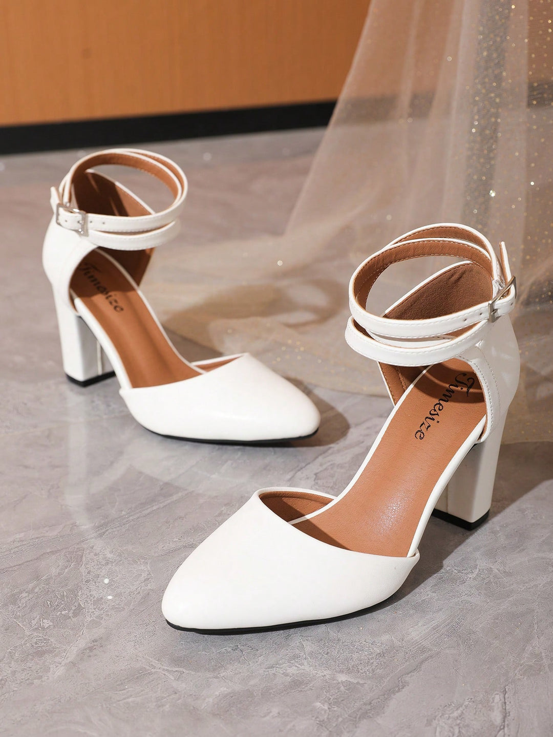 Pantofi cu toc SHEIN, alb