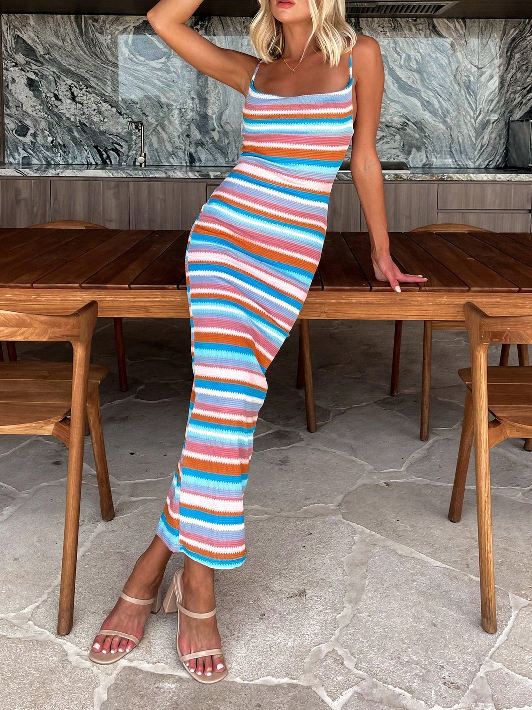 Rochie maxi SHEIN, portocaliu