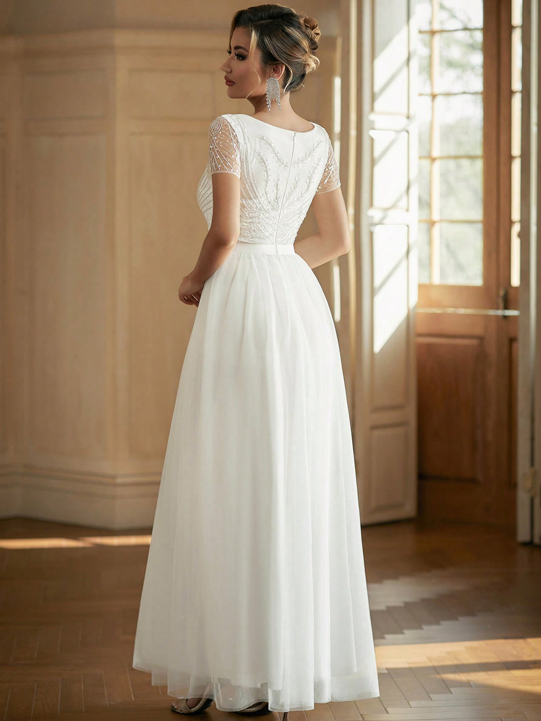 Rochie de ocazie SHEIN, alb