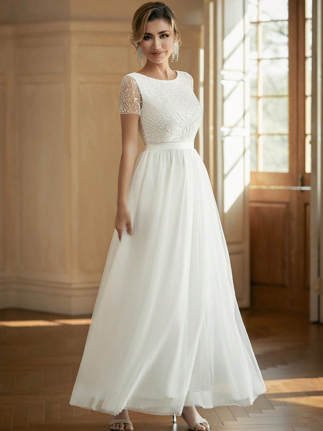 Rochie de ocazie SHEIN, alb