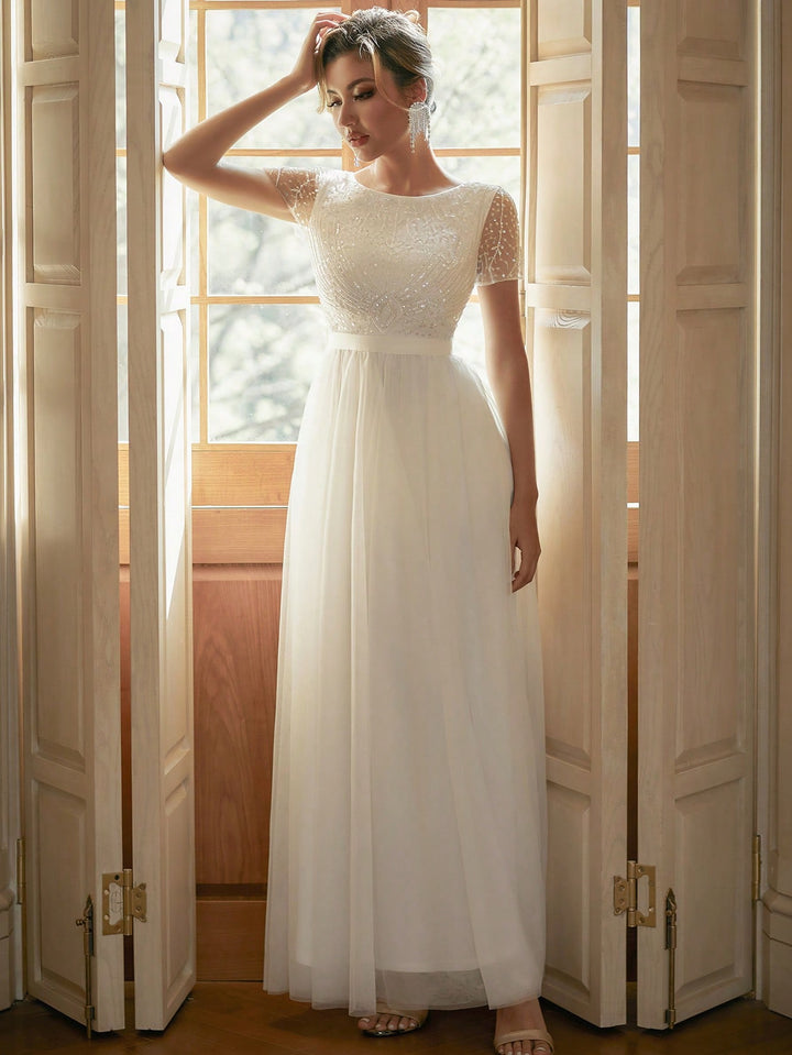 Rochie de ocazie SHEIN, alb