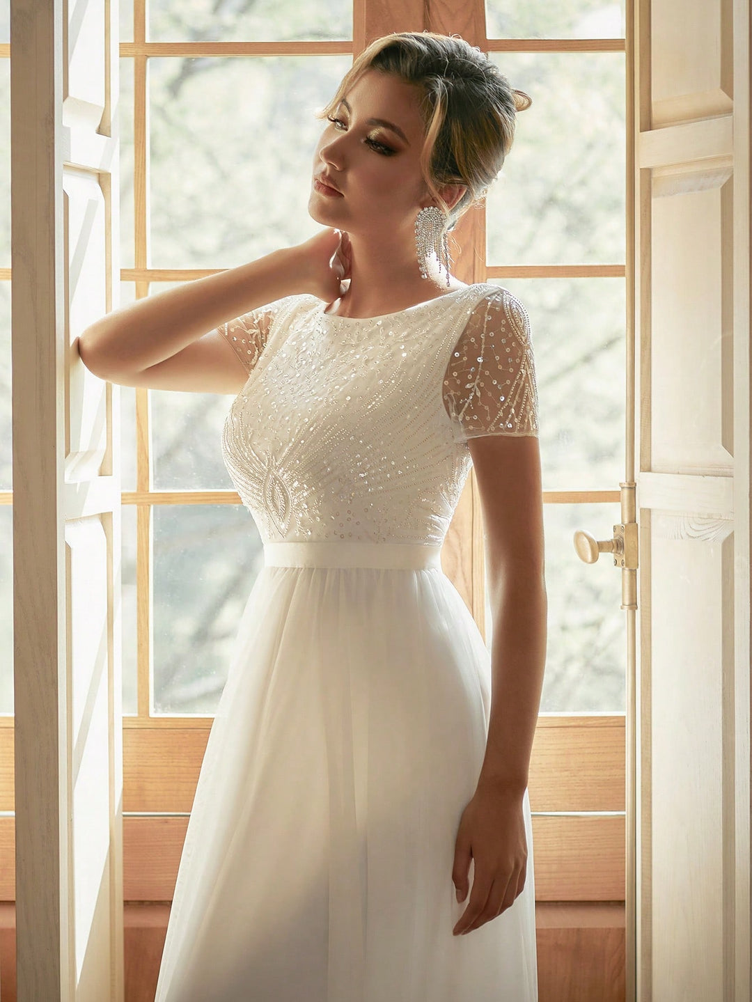 Rochie de ocazie SHEIN, alb