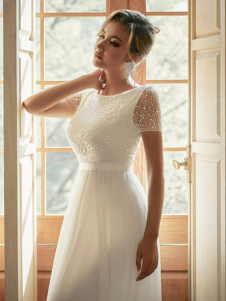 Rochie de ocazie SHEIN, alb