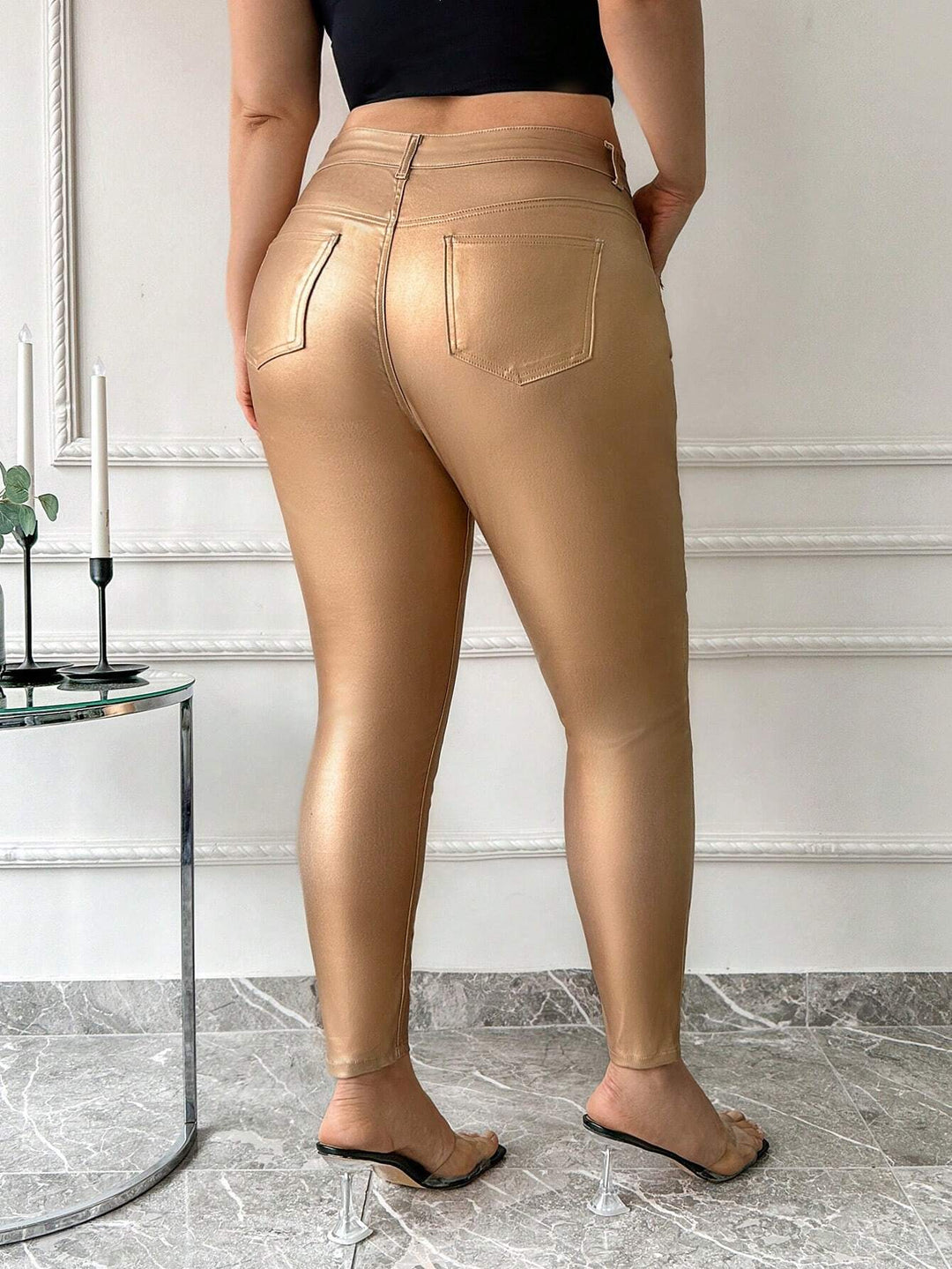Pantaloni SHEIN, auriu