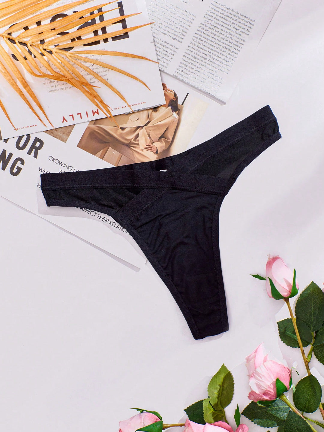 Slip tanga SHEIN, negru