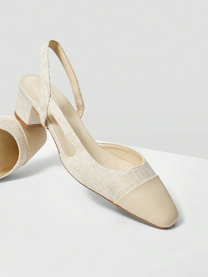 Pantofi cu toc SHEIN, crem