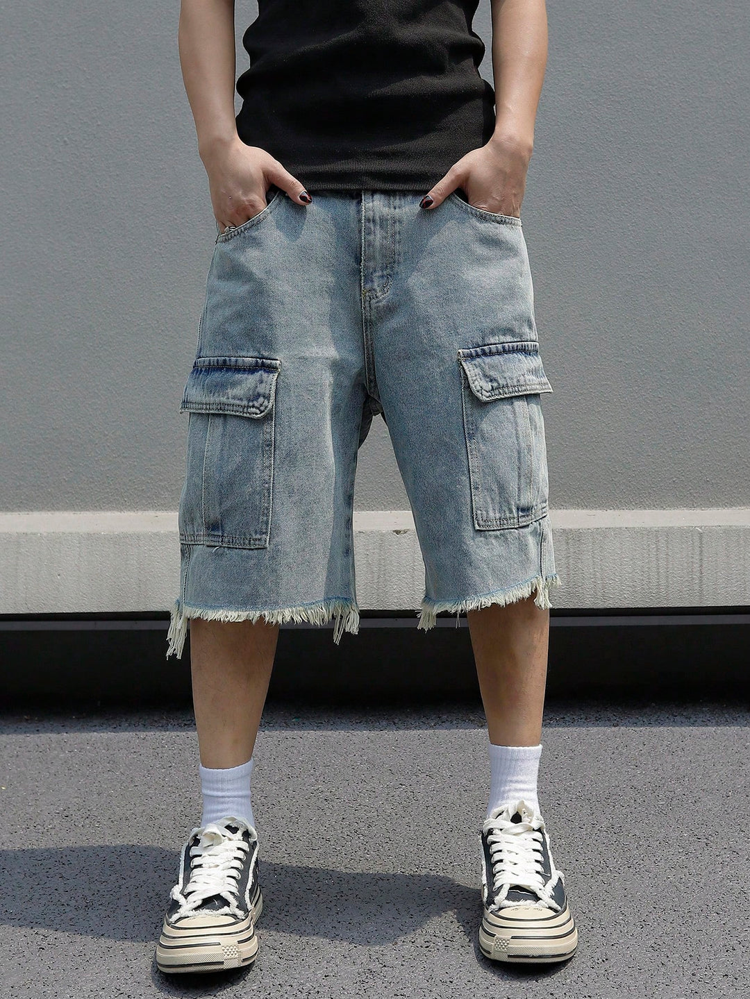 Pantaloni scurți SHEIN, albastru