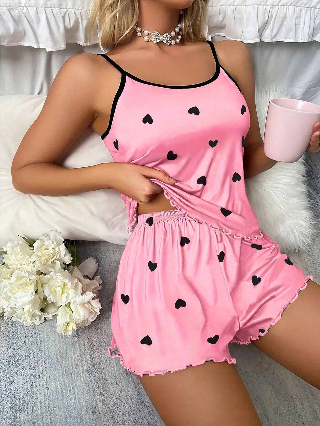Compleu pijamale SHEIN, roz