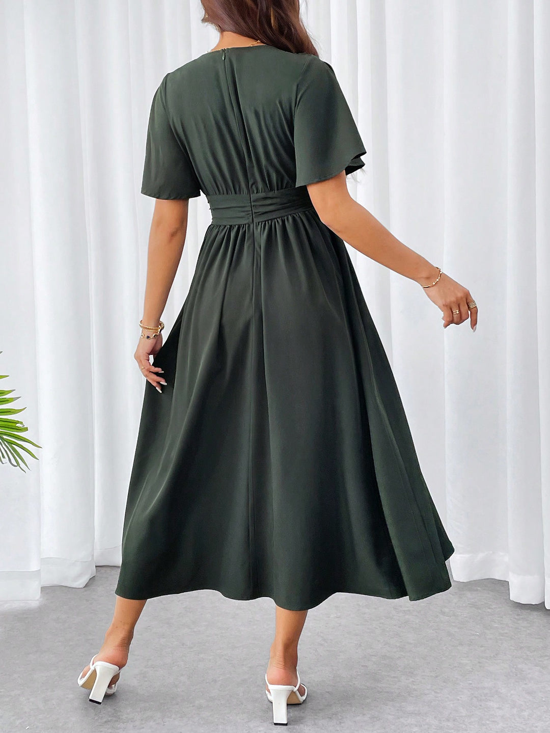 Rochie midi SHEIN, kaki