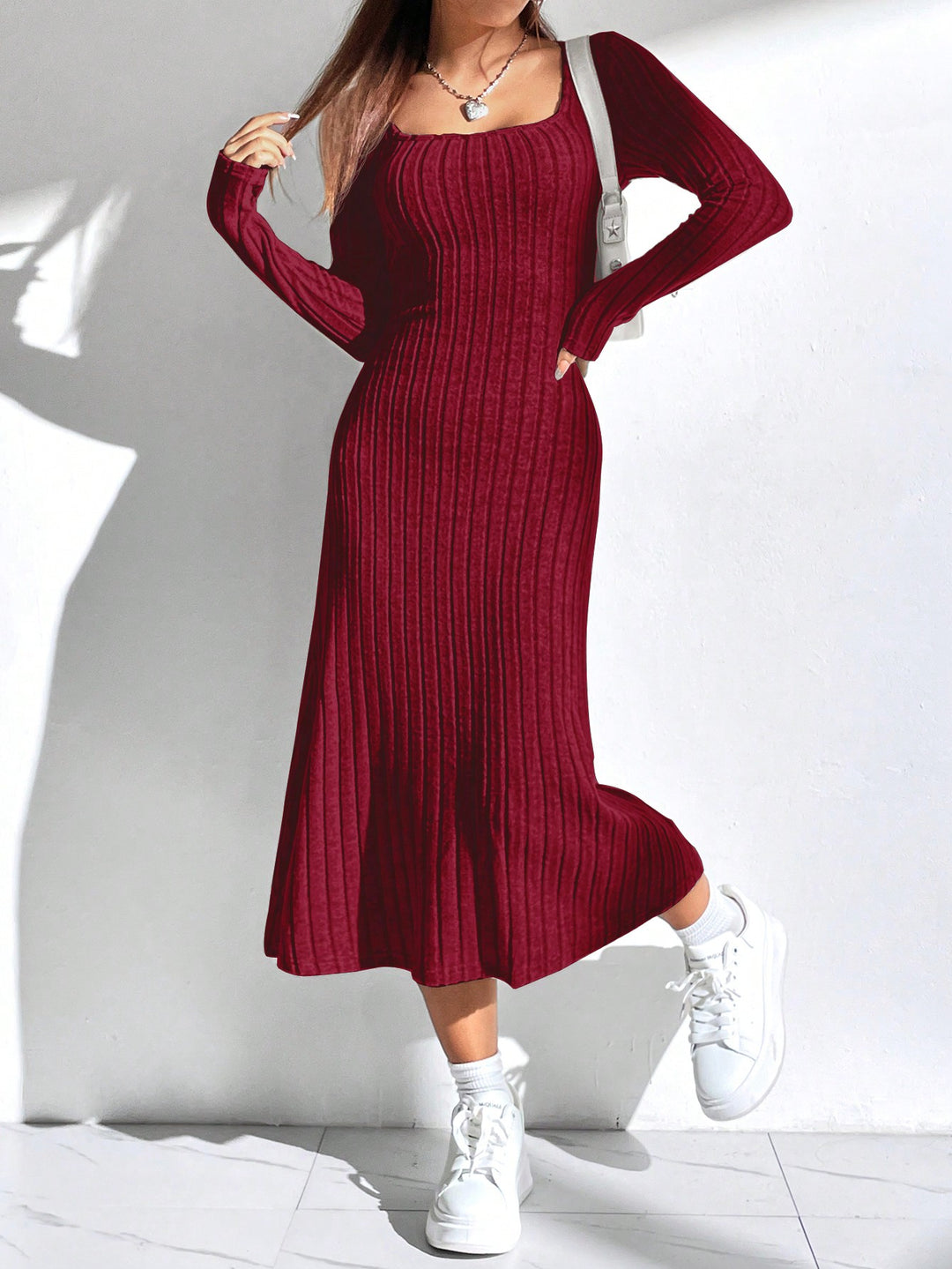Rochie midi SHEIN, roșu