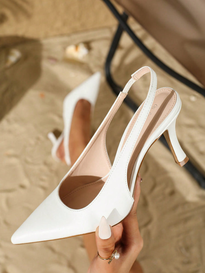 Pantofi cu toc SHEIN, alb