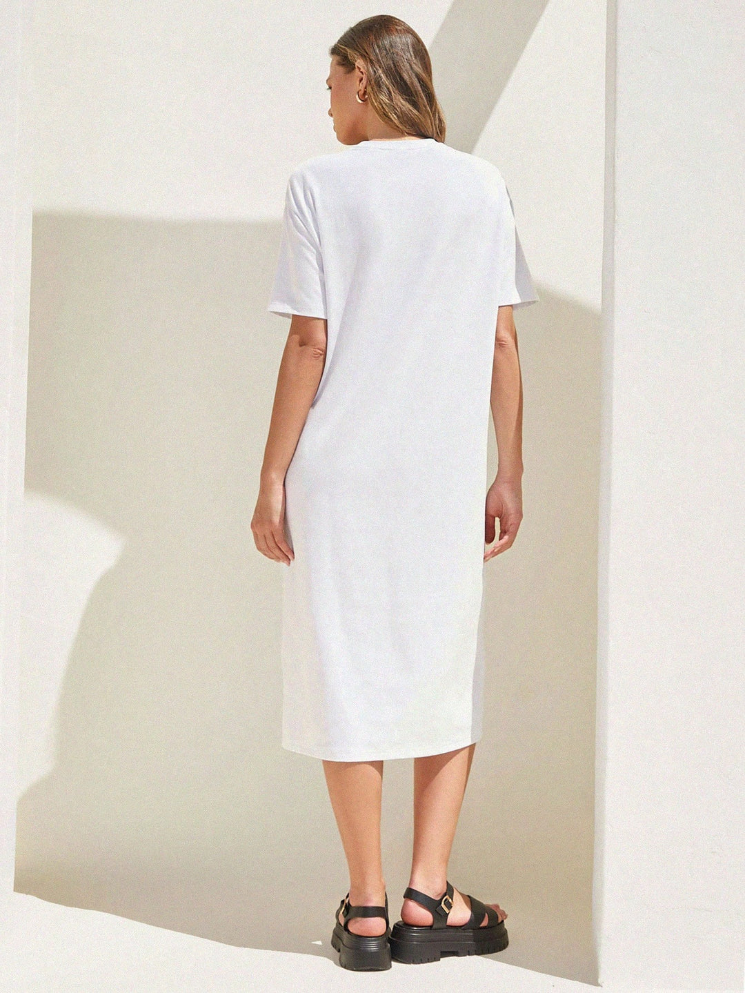 Rochie midi SHEIN, alb