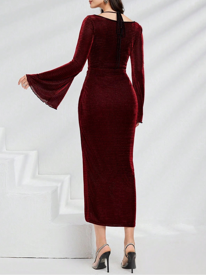 Shein midi dress, red