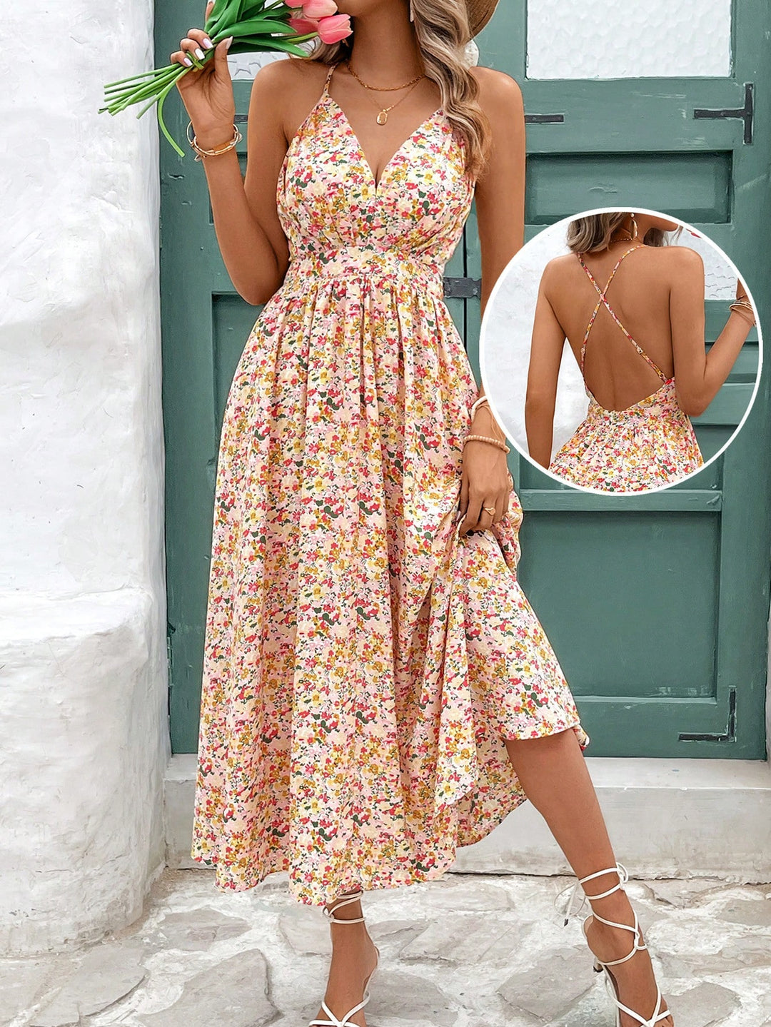 Rochie maxi SHEIN, roz