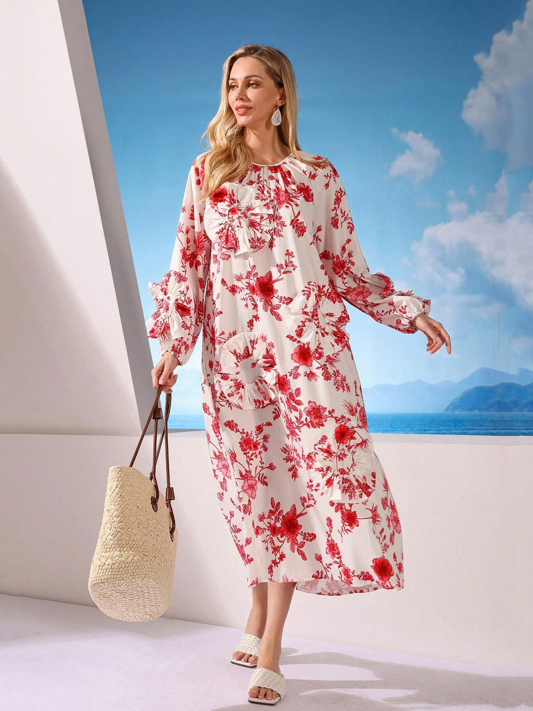 Rochie midi SHEIN, mix culori