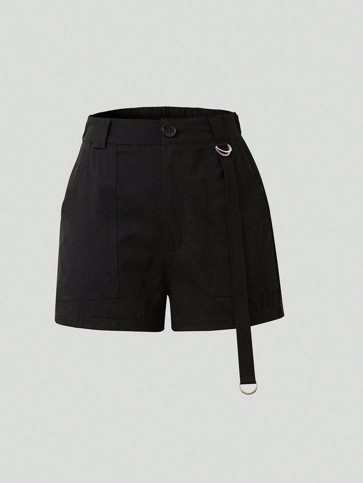 Pantaloni scurți SHEIN, negru