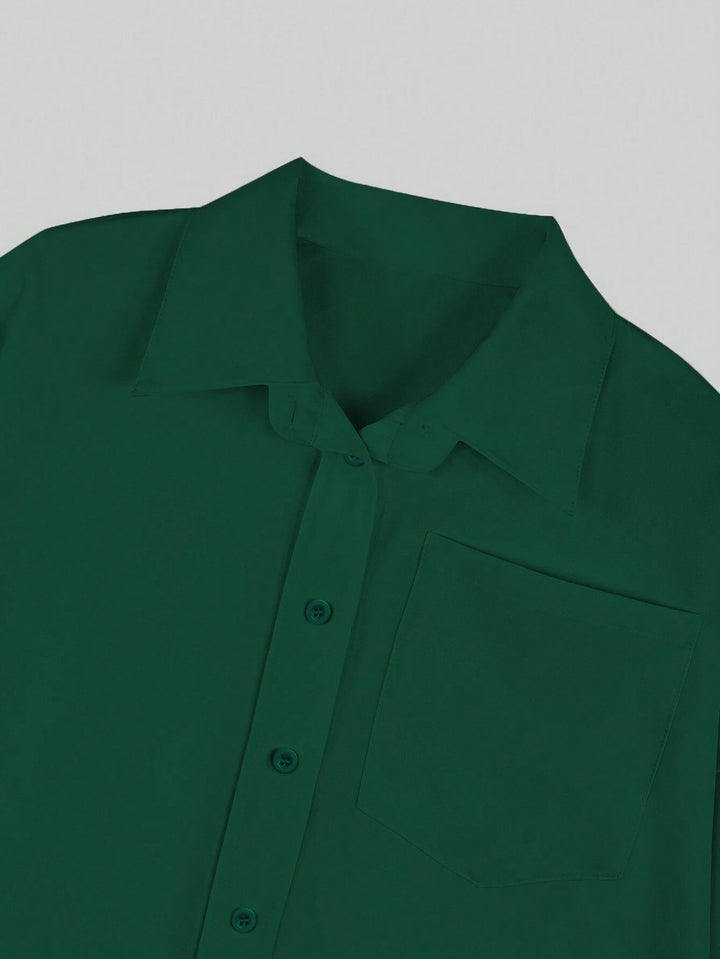 Rochie tip cămașă SHEIN, verde