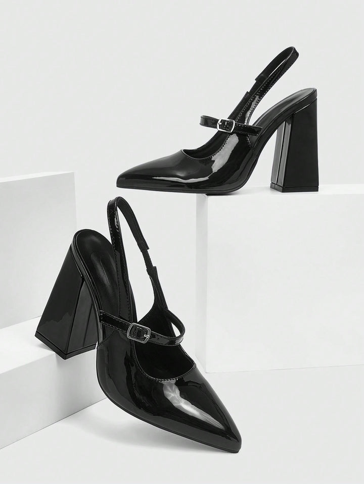 Pantofi cu toc SHEIN, negru
