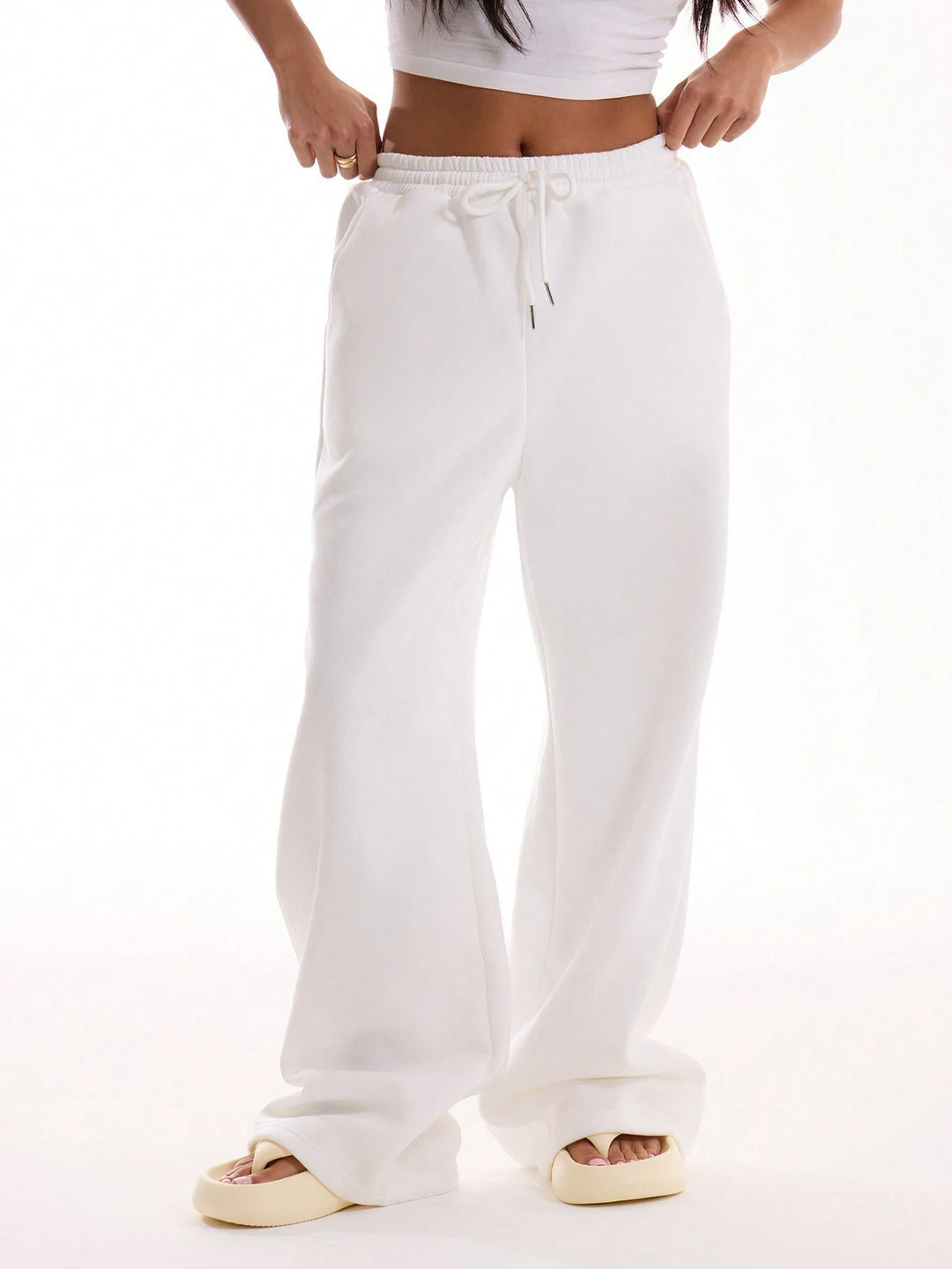 Pantaloni Shein, alb