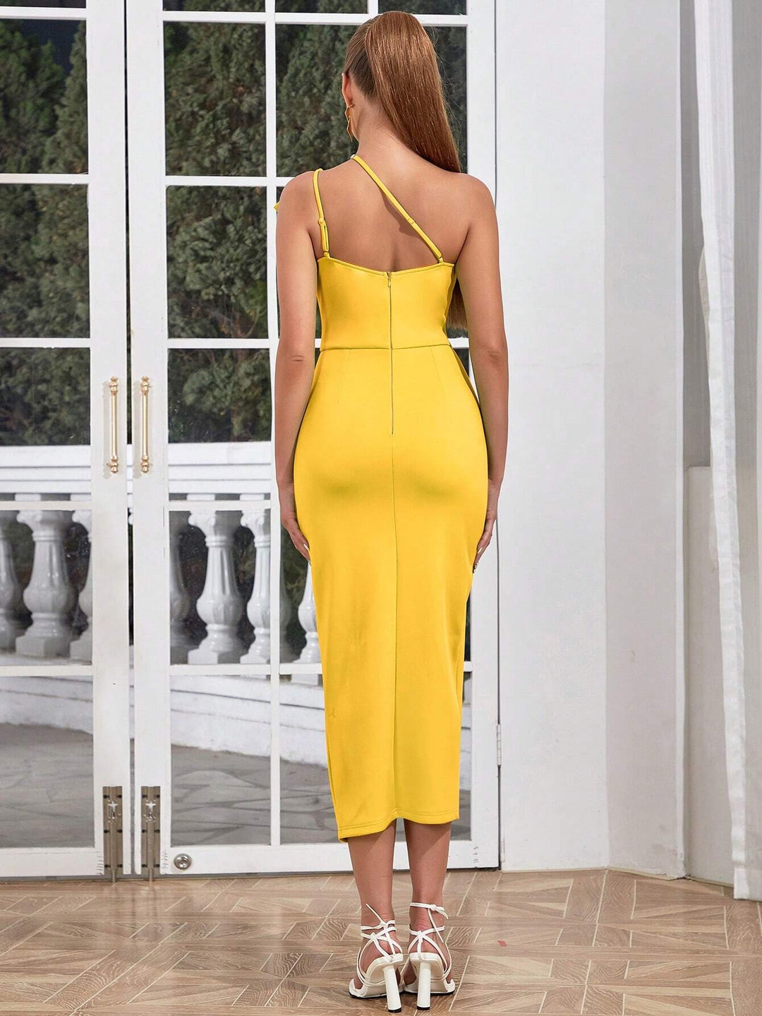 SHEIN maxi ruha, sárga