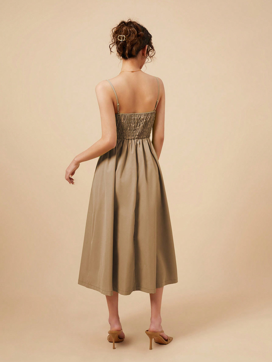 Rochie maxi SHEIN, kaki