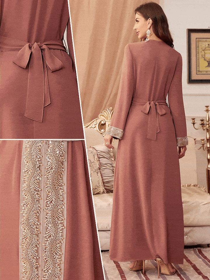 Set caftan și jalabiya SHEIN, roz