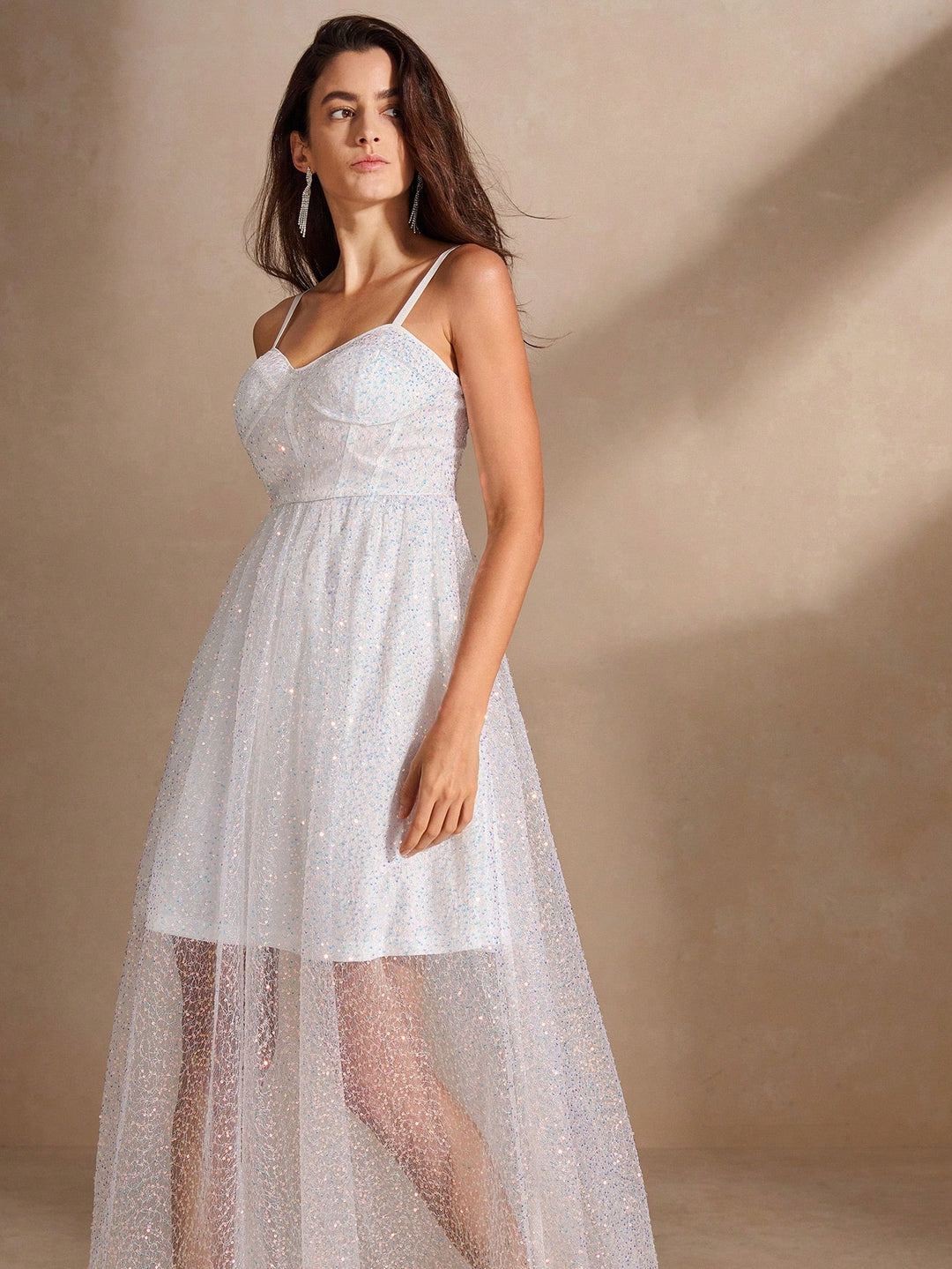 Rochie maxi SHEIN, alb