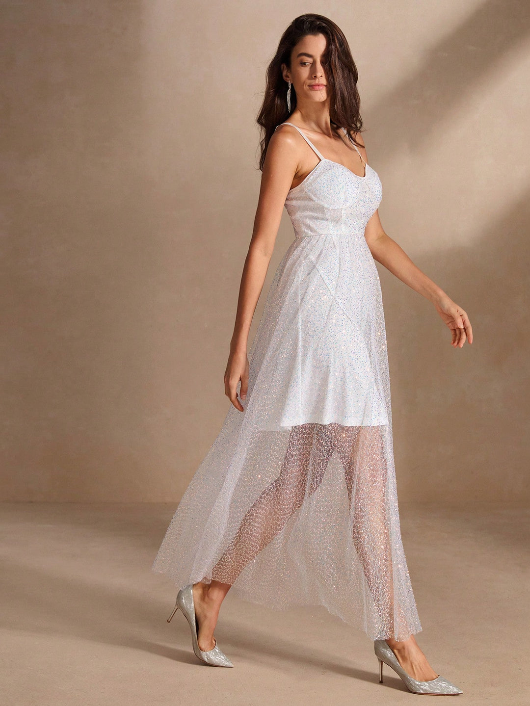 Rochie maxi SHEIN, alb